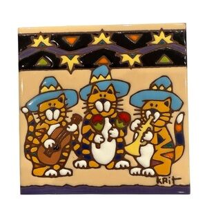 Earthtones “Meowriachi Band” Decorative Tile